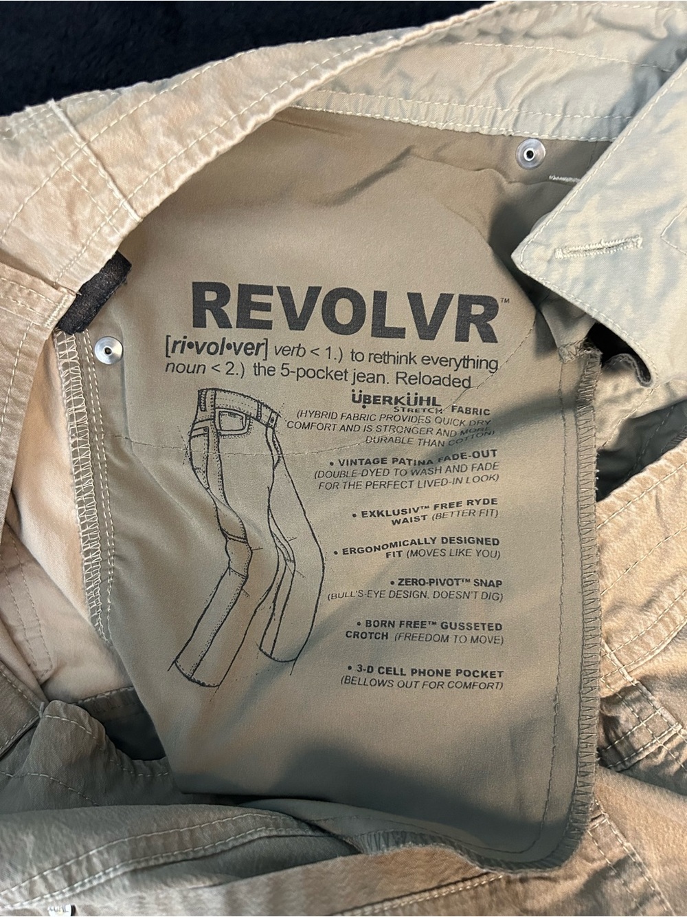Kuhl Revolvr Pants Mens 36x34 Light Brown Stretch Canvas Hiking Workwear Utility - Picture 9 of 12